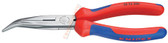 26 22 200 Knipex 8 inch ANGLED LONG NOSE PLIERS W/ CUTTER - COMFORT GRIP