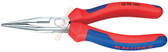 25 05 160 Knipex 6.25 inch CHAIN NOSE PLIERS W/ CUTTER - COMFORT GRIP.