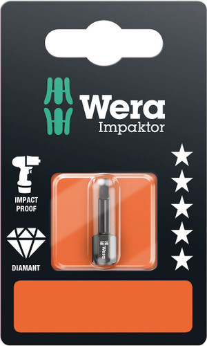 WERA 05073931001 868/1 IMP DC # 2 X 25 MM SB BITS FOR SQUARE SOCKET HEAD SCREW, IMPACT