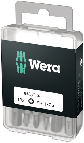 WERA 05072400001 851/1 Z PH 1 X 25 MM DIY-BOX BITS FOR PHILLIPS SCREWS DIY-BOX