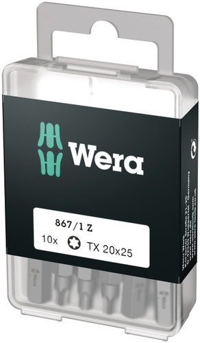 WERA 05072409001 867/1 Z TX 25 X 25 MM DIY-BOX BITS FOR TORX SOCKET SCREWS DIY-BOX