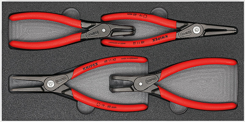 Knipex 00 20 01 V02 6 PC Circlip Snap-Ring Pliers Set in Foam Tray