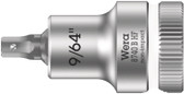 WERA 05003082001 8740 B HF Hex-Plus SW 9/64" x 35 mm Zyklop bit socket with 3/8" drive holding function