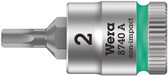 WERA 05003330001 8740 A Zyklop bit socket with 1/4" drive with holding function , 2,0 x 28 mm