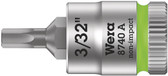 WERA 05003381001 8740 A Hex-Plus SW 3/32" Zyklop bit socket with 1/4" drive