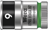 WERA 05003724001 8790 HMA HF Zyklop socket with 1/4" drive with holding function , 9,0  mm