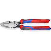 Knipex 09 12 240 SBA 9 1/2'' High Leverage Lineman's New England Comfort Grip w/ Tape Puller & Crimper