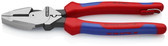 Knipex 09 12 240 T BKA 9 3/4'' High Leverage Lineman's New England Comfort Grip w/ Tape Puller & Crimper-Tethered Attachment
