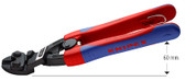 Knipex 71 22 200 T BKA 8'' Angled High Leverage CoBolt® Cutters Comfort Grip-Tethered Attachment