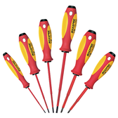 Knipex 9T 653742 MAXXPRO 1,000V Insulated 6 Pc Set: 4 Slotted, 2 Phillips, # 2 Sq
