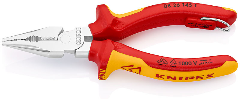 Knipex 08 26 145 T Needle-Nose Combination Pliers with tether attachment  point - ChadsToolbox.com Inc