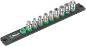 WERA 05005400001 Magnetic socket rail A 4 Zyklop socket set, 1/4" drive, 9 pieces