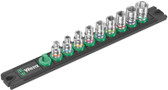WERA 05005420001 Magnetic socket rail A Imperial 1 Zyklop socket set, 1/4" drive, imperial, 9 pieces