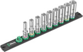 WERA 05005440001 Magnetic socket rail B Deep 1 socket set, 3/8" drive, 9 pieces