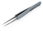 Knipex 92 21 14 ESD Premium Stainless Steel Precision Tweezers-Pointed Tips-ESD Rubber Handles