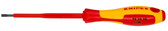 Knipex 98 20 35 Slotted Screwdriver, 4"-1000V Insulated, 1/8" tip