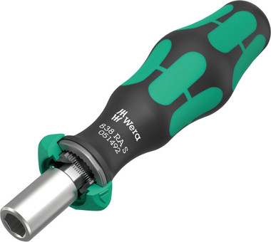 WERA 05051492001 838 RA S Bitholding screwdriver with ratchet functionality, 1/4", 1/4" x 102 mm