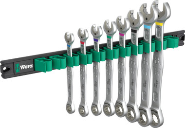 WERA 05020016001 9632 Magnetic rail 6000 Joker Imperial 1 Ratcheting combination wrenches set, 8 pieces