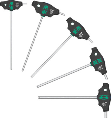 WERA 05136070001 454/5 HF SHK Set 1 Screwdriver set T-handle screwdriver Hex-Plus with holding function, 5 pieces
