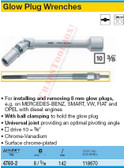HAZET 4760-2 6-POINT SOCKET FOR GLOW PLUGS