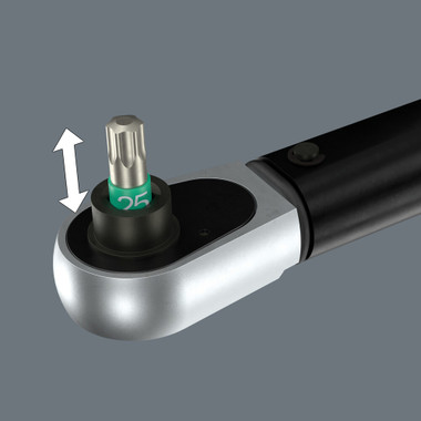 The torque wrench is suitable for mounting 1/4" bits.