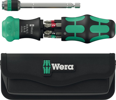 Wera Kraftform Kompakt 20 RA-R Set - 6-teiliger Ratschen-Schraubendreher Mit Bits