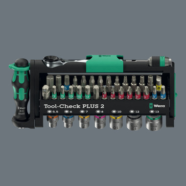 The set offers 39 tools in an extremely efficient, space-saving box. The Tool-Check is made of premium plastic, guarantees neat arrangement, quick access to the required tools and secure transport - no risk of losing tools!