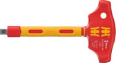 WERA 05005122001 410 i VDE B RA VDE-insulated T-handle adapter screwdriver with ratchet functionality for 3/8" sockets
