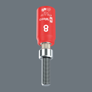 The clamping of the screw is achieved by a flexible locking ball. The holding function is especially helpful in confined, hard-to-reach spaces, where there is no room for a second hand to secure the screw.