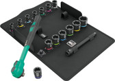 WERA 05005530001 8100 SB 12 Zyklop Comfort Ratchet set, reversing lever, 3/8" drive, metric, 16 pieces