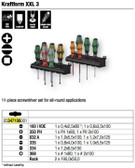 Imperfect WERA 05347106001 Kraftform XXL 3 Slotted/Phillips/Square 11 Piece Screwdriver Set + Rack