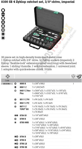 05003596001 WERA Zyklop 3/8" SB 4