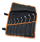 Beta 90/B8N Metric Double-End Deep Offset Box Wrench Set, 8-Piece with Tool Roll – Chrome Steel Offset Box End Wrenches, Sizes 6x7 to 20x22 mm for Automotive & Mechanical Work