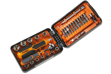 Beta 900/C39N 39 Piece Socket and Bit Set with Case - 11 1/4" Drive Sockets, 21 Bits, 7 Accessories