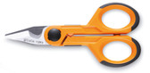 Beta 1128FX Electrician's Scissors, Micro-teeth, Straight Stainless Steel Blades, Cable Cutting Groove and Crimping Pliers for Tube Terminals