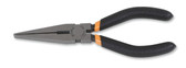 Beta 1162G Extra-Long Flat Knurled Needle Nose Pliers, OAL 200mm, Slip-proof PVC Coated Handles, Industrial Finish