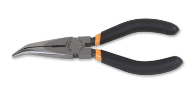 Beta 1168G Extra-long Bent Knurled Needle Nose Pliers, Slip-proof Double Layer PVC Coated Handles, OAL 160mm