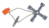 Beta 1600Q 8 Four-Way Wrench Universal Key for Control Panels, Switchboards and Cabinets, Multifunction Cross Key