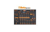 Beta MM210 25 Piece Slotted, Phillips and Torx Screwdriver Set in Soft Thermoformed Tray for Tool Cabinet Drawer