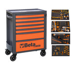 Beta RSC24 Orange 7-Drawer Rolling Tool Cabinet with 207 Piece SAE Tool Set