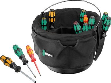 Wera 05105100001 9559 TOOL BUCKET ORGANIZER SCREWDRIVER SET 1, 13 PIECES