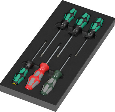 Wera 05150129001 9719 FOAM INSERT KRAFTFORM SERIES 300 SCREWDRIVER SET 3, 7 PIECES