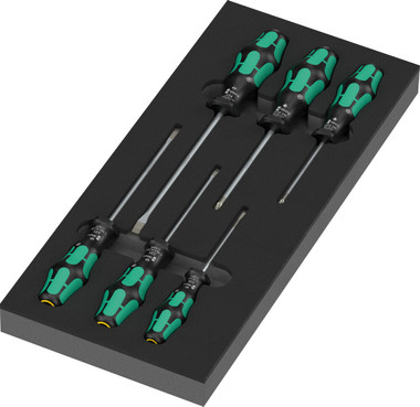 Wera 05150128001 9718 FOAM INSERT KRAFTFORM SERIES 300 SCREWDRIVER SET 2, 7 PIECES