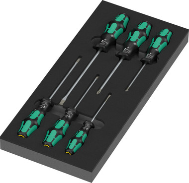 Wera 05150127001 9717 FOAM INSERT KRAFTFORM SERIES 300 SCREWDRIVER SET 1, 7 PIECES