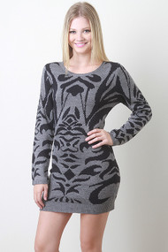 Patterned Sweater Dress