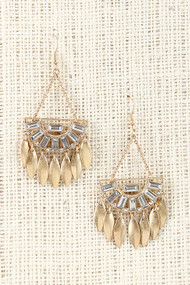 Square Stone Chandelier Earrings
