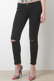Cut At Knee Five Pocket Jeans