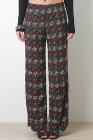 Whimsical Print Palazzo Pants