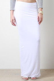 Soft Back Slit Maxi Skirt