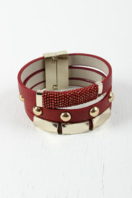 Magnetic Leatherette Bracelet